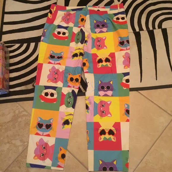 Unique Vintage Julyliebe  pop cat  print pants   size 2x New - Picture 1 of 4
